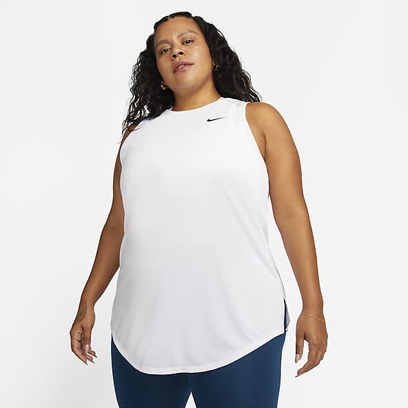 Size Inclusive Plus Size White Tank Tops Sleeveless Shirts. Nike